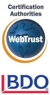 WebTrust verified with BDO