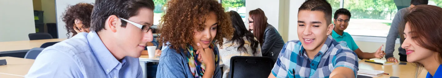 A group of students learning together