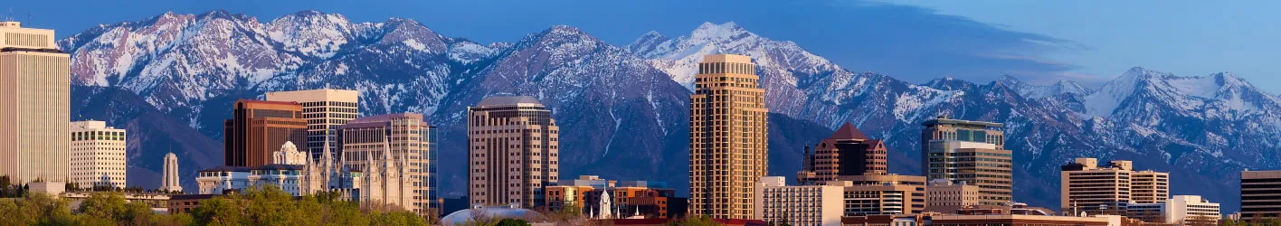 Image of Salt Lake City Sky Scrapers and mountain background