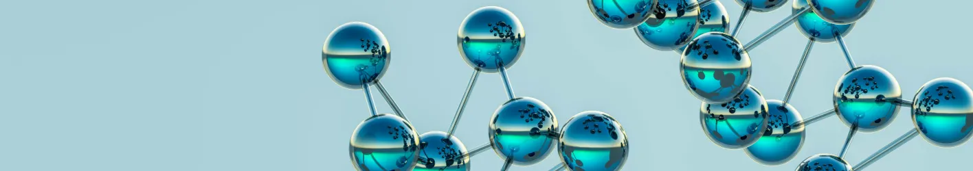 teal balls connected together with rods