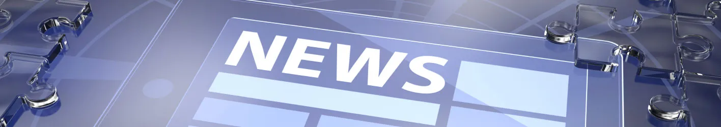 Picture of an illuminated clear background with the word news in front with some rectangles.