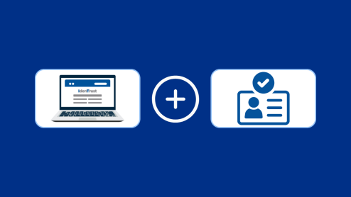 Computer icon and an id verification icon