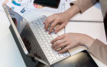 Document Signing Picture depicts typing on keyboard