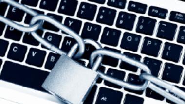 keyboard with a chain and lock around it